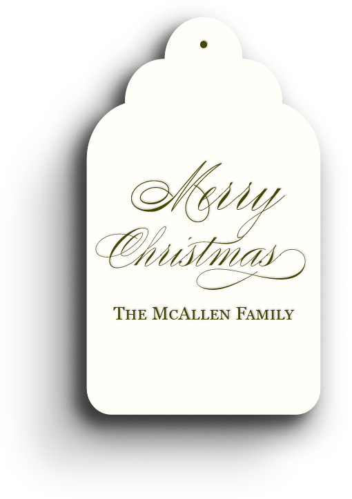 Botanical Holiday Letterpress Gift Tag 1