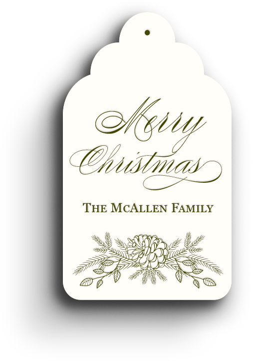 Botanical Holiday Letterpress Gift Tag 2