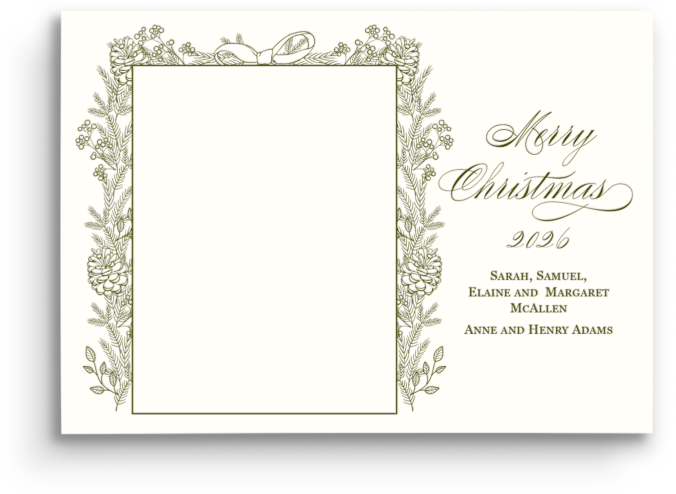 Botanical Letterpress Holiday Card - Landscape