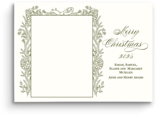 Botanical Letterpress Holiday Card - Landscape