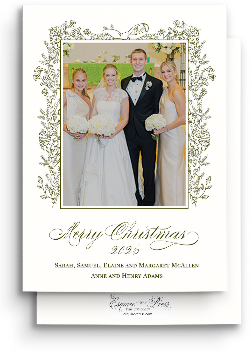 Botanical Letterpress Holiday Card - Portrait