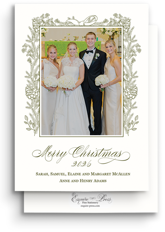 Botanical Letterpress Holiday Card - Portrait