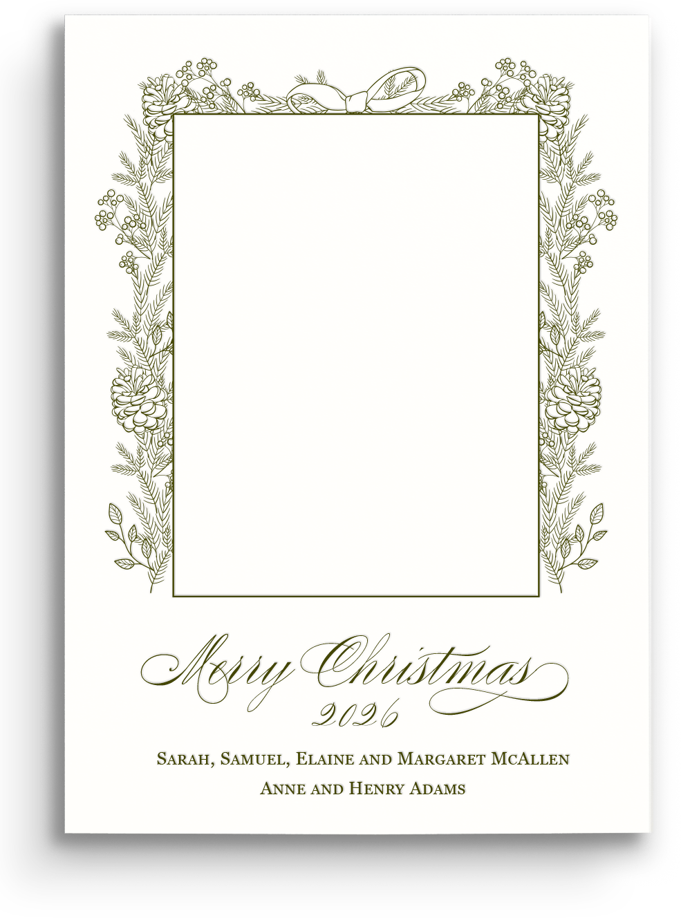 Botanical Letterpress Holiday Card - Portrait