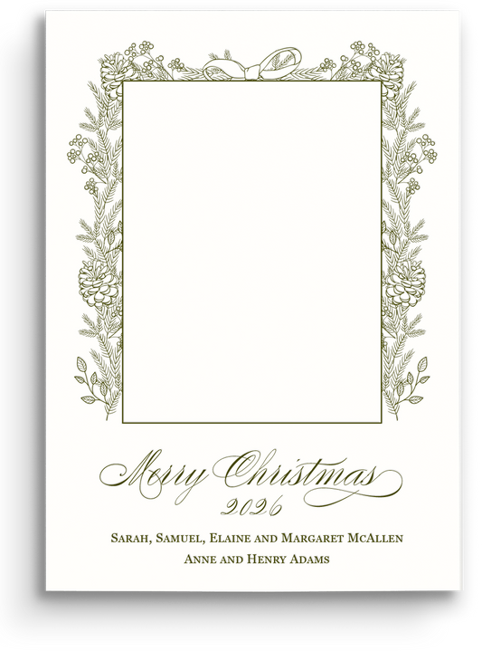 Botanical Letterpress Holiday Card - Portrait