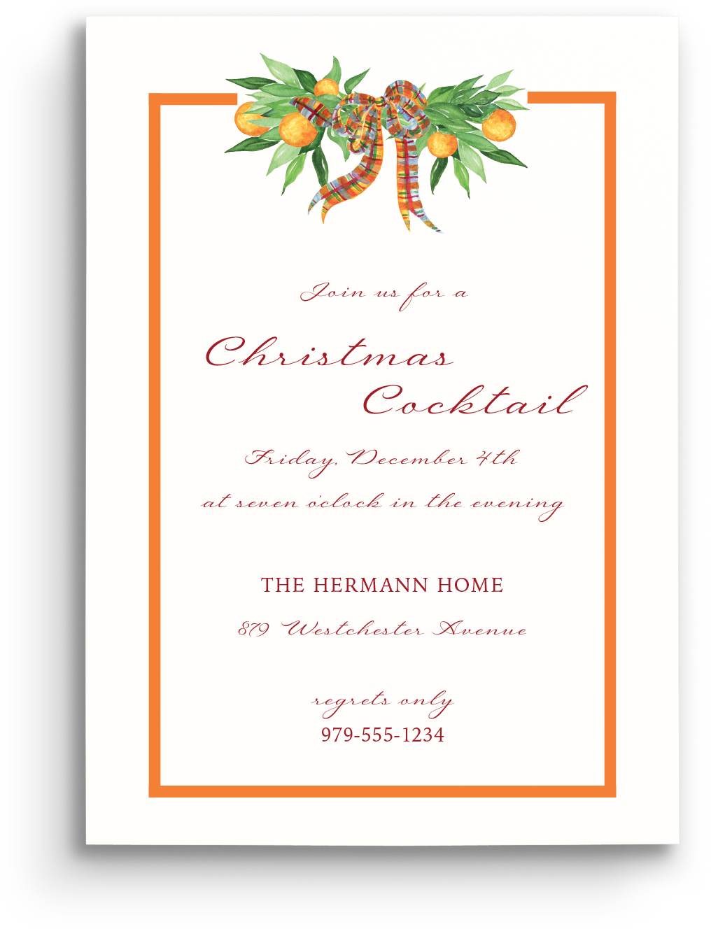 Citrus Comfort Holiday Invitation