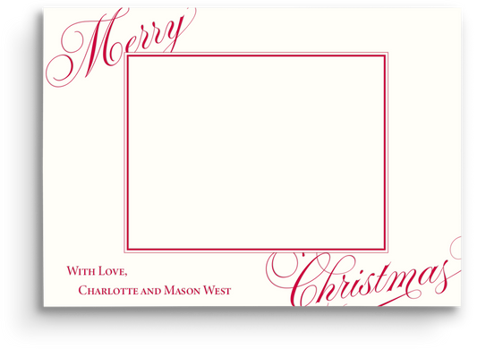 Classic Christmas Letterpress Holiday Card - Landscape
