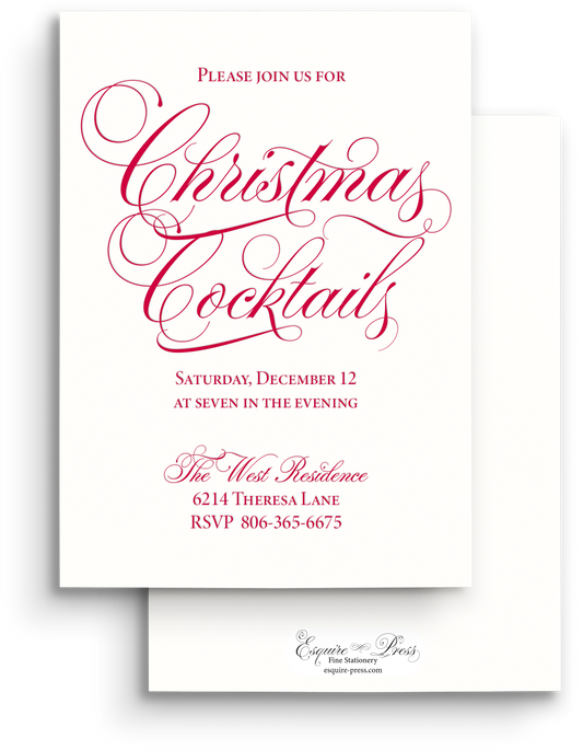 Classic Christmas Letterpress Holiday Invitation