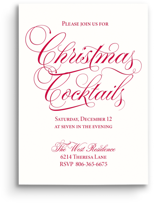 Classic Christmas Letterpress Holiday Invitation