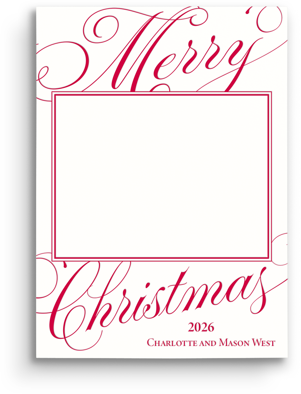 Classic Christmas Letterpress Holiday Card - Portrait