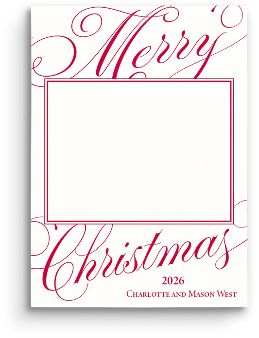 Classic Christmas Letterpress Holiday Card - Portrait