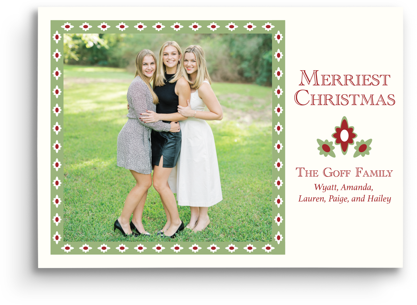 Festive Flourish Holiday Card - Landscape