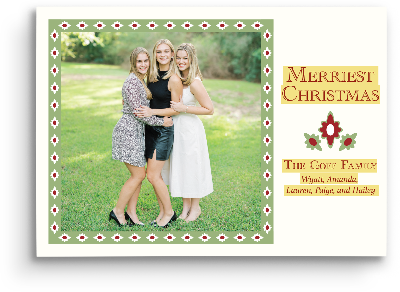 Festive Flourish Holiday Card - Landscape