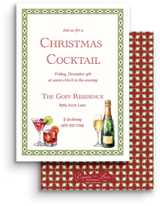 Festive Flourish Holiday Invitation