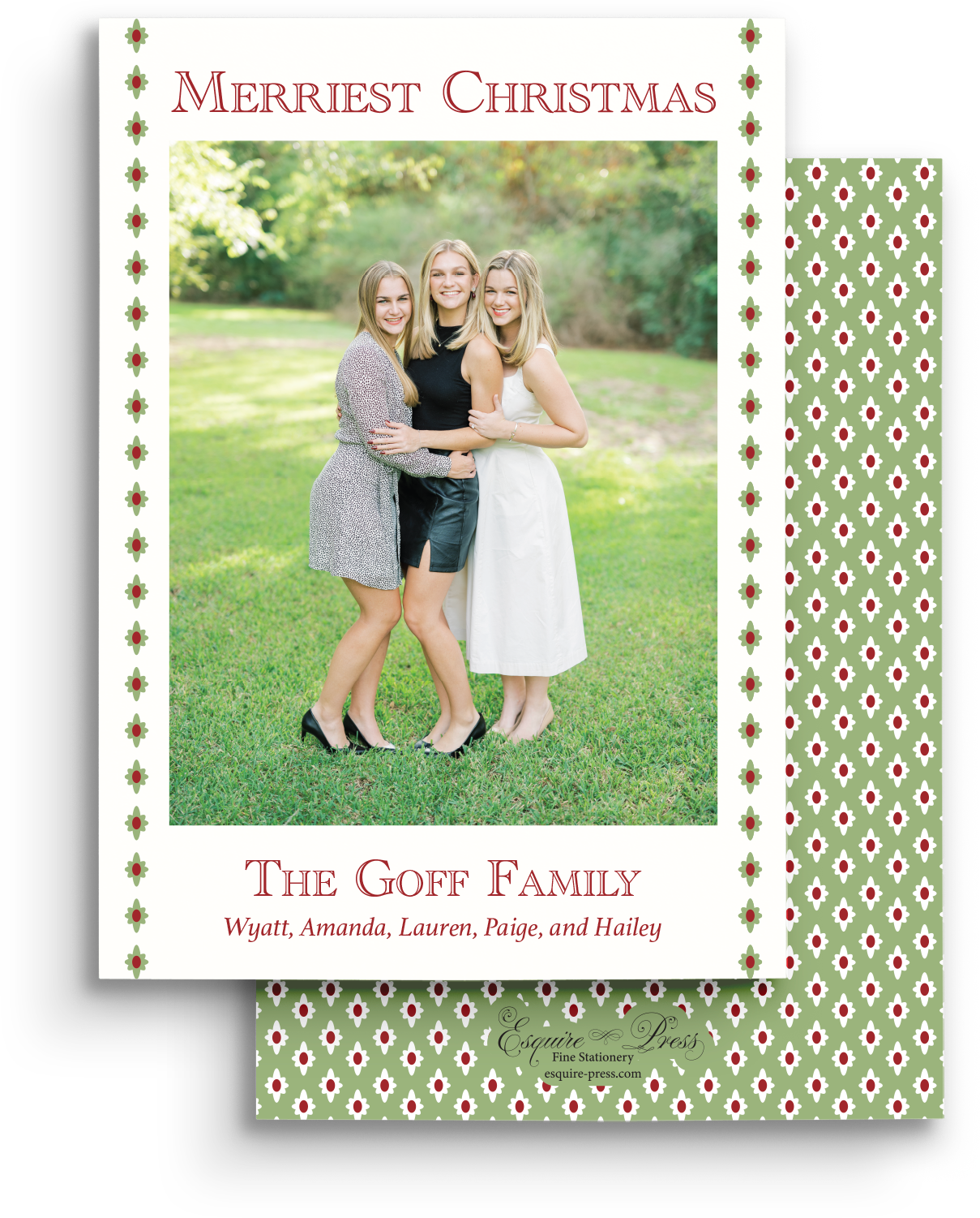 Festive Flourish Holiday Card - Portrait