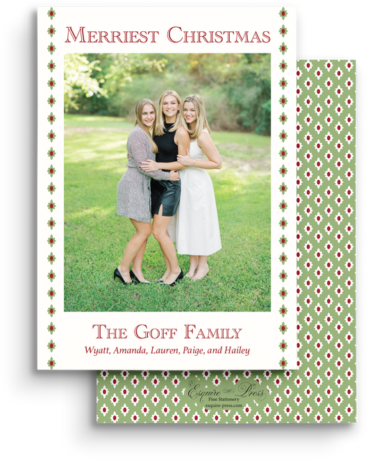 Festive Flourish Holiday Card - Portrait