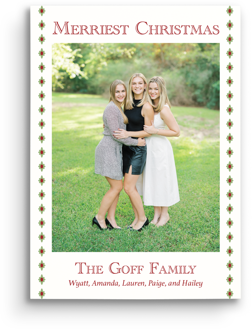 Festive Flourish Holiday Card - Portrait