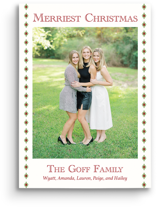 Festive Flourish Holiday Card - Portrait