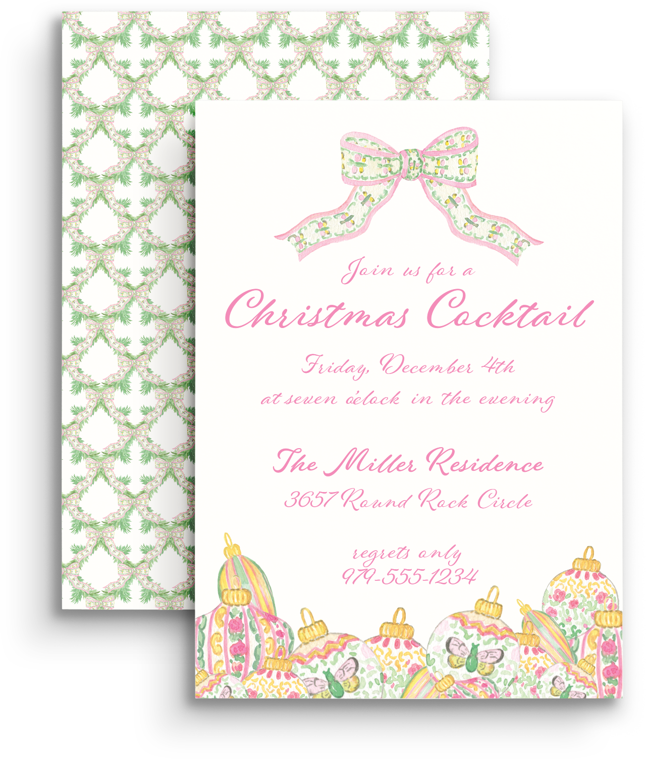 Grandmillennial Holiday Invitation