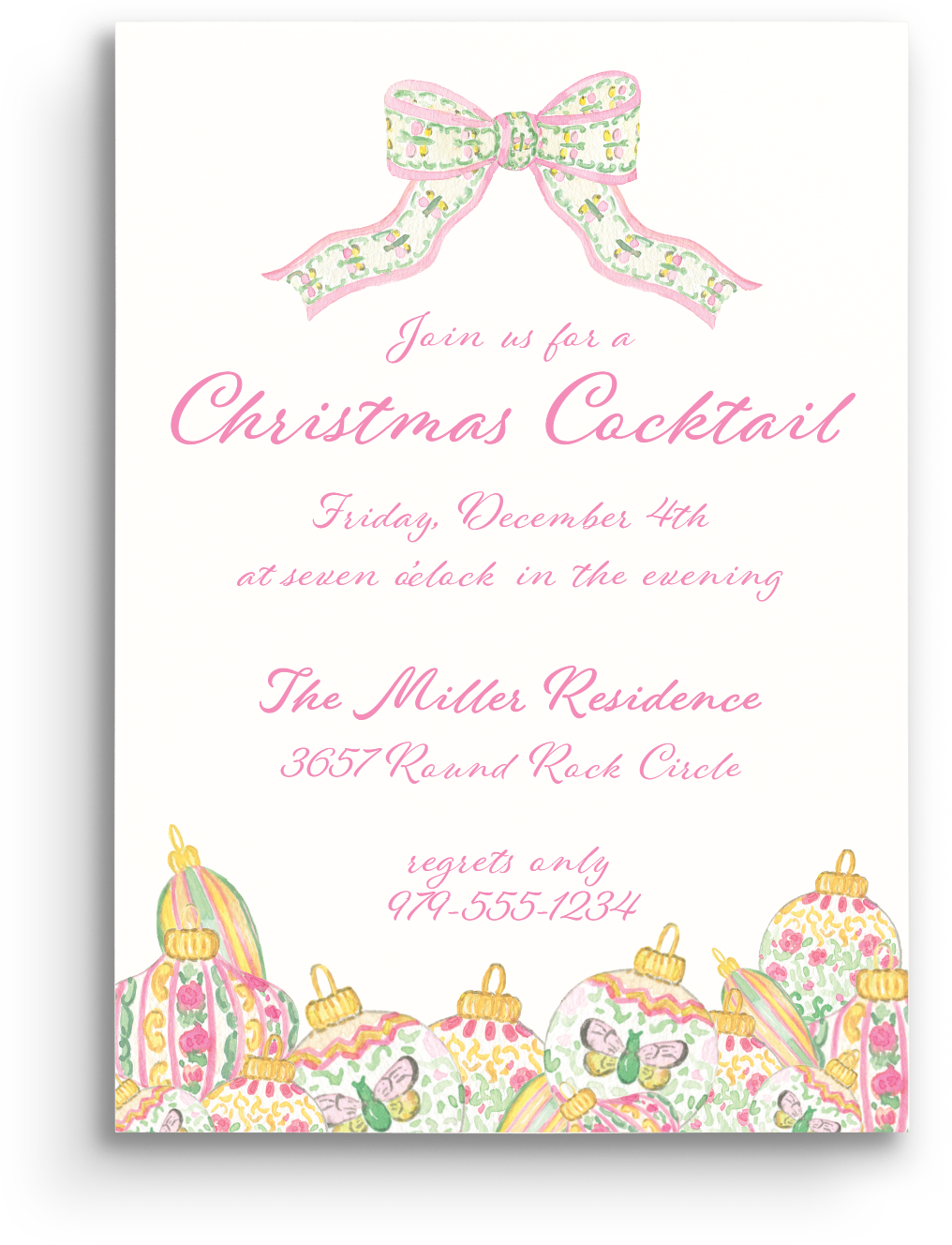 Grandmillennial Holiday Invitation
