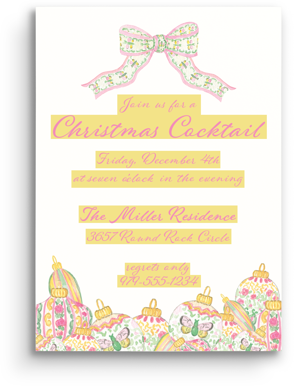 Grandmillennial Holiday Invitation