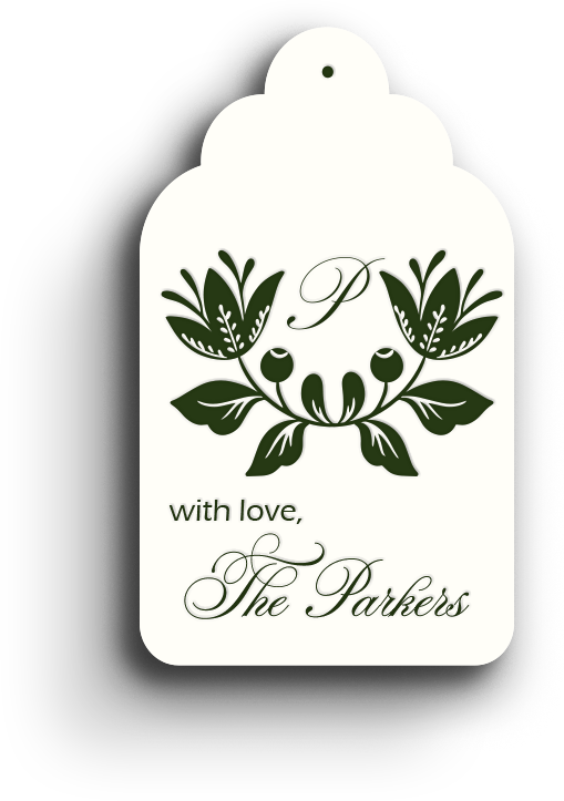 Holiday Floral Letterpress Gift Tag 2
