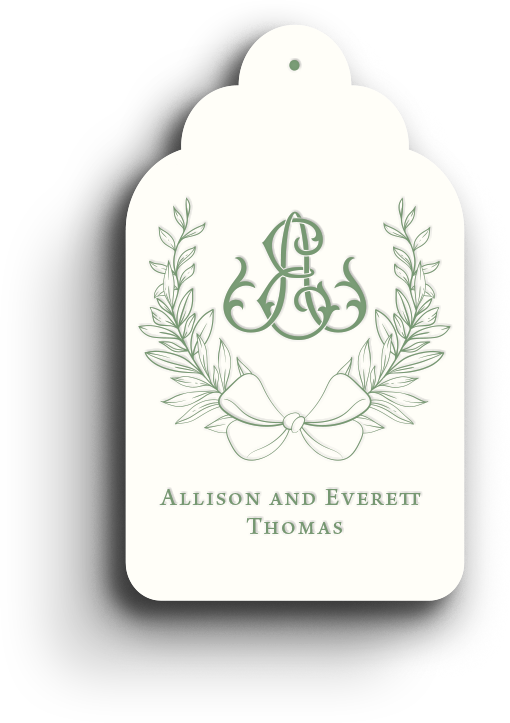 Married Christmas Holiday Letterpress Gift Tag 1