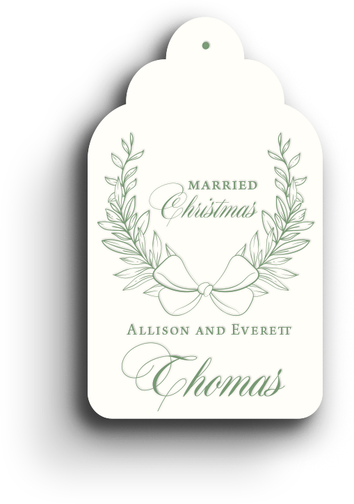 Married Christmas Holiday Letterpress Gift Tag 2