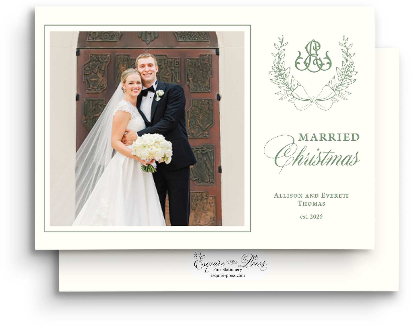 Married Christmas Letterpress Holiday Card - Landscape