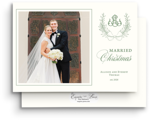 Married Christmas Letterpress Holiday Card - Landscape