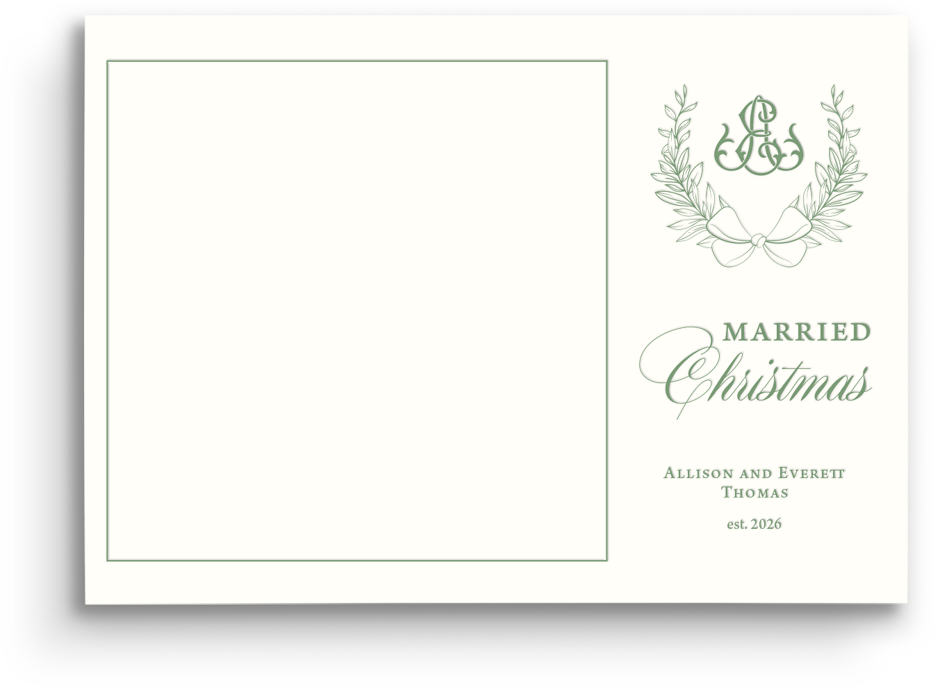 Married Christmas Letterpress Holiday Card - Landscape