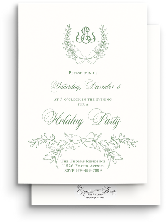 Married Christmas Letterpress Holiday Invitation