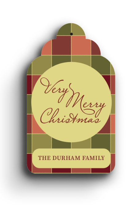 Nostalgic Plaid Holiday Gift Tag 1