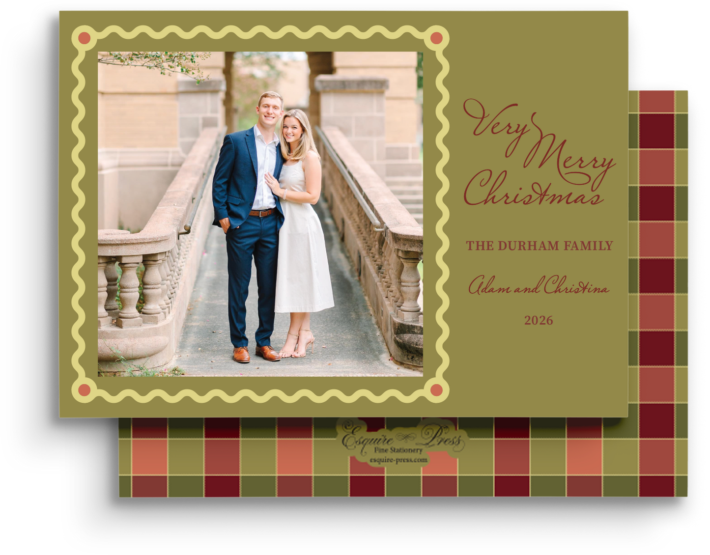 Nostalgic Plaid Holiday Card - Landscape