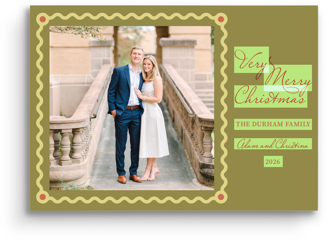 Nostalgic Plaid Holiday Card - Landscape