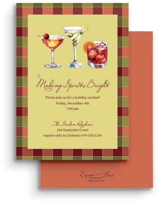 Nostalgic Plaid Holiday Invitation