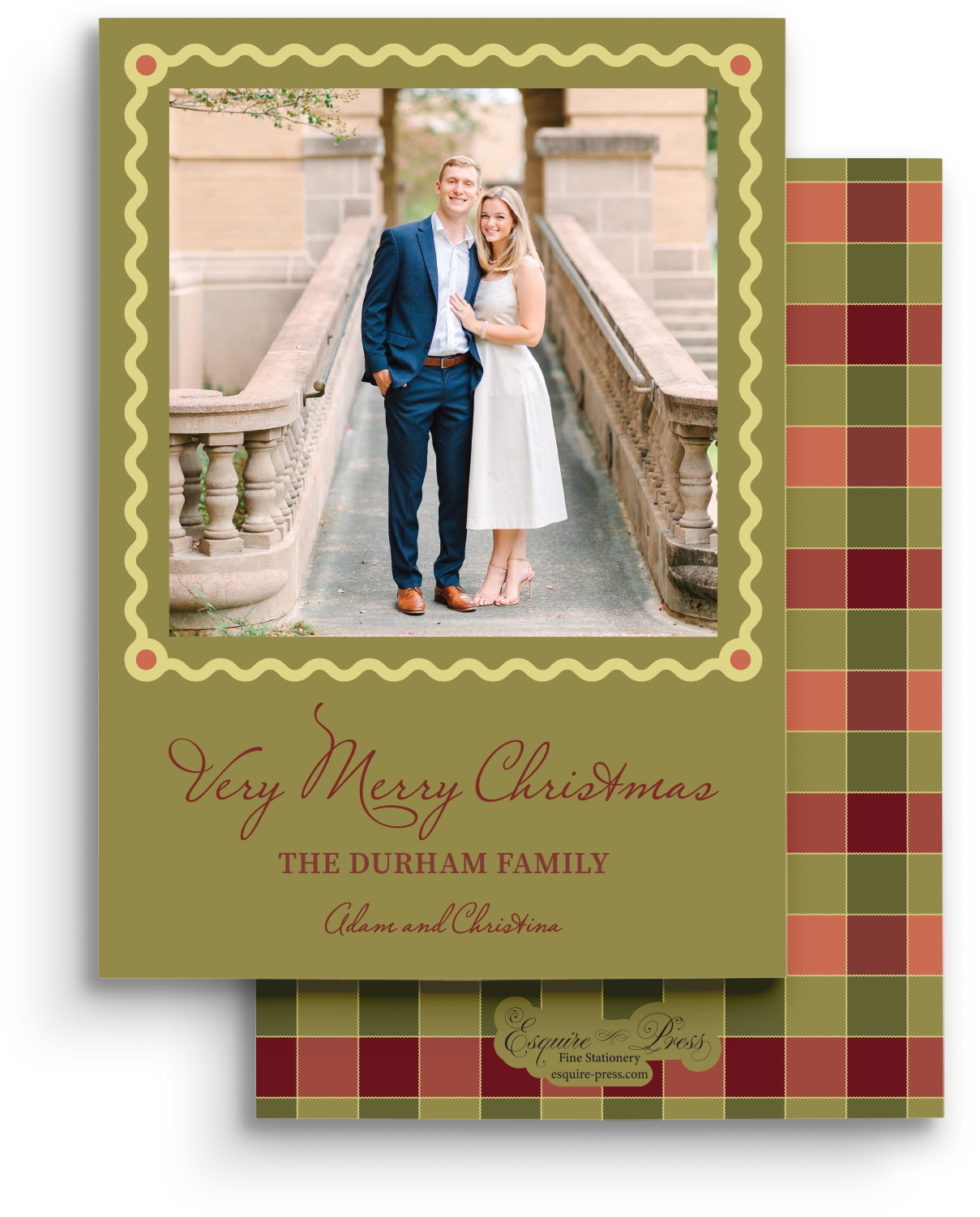 Nostalgic Plaid Holiday Card - Portrait