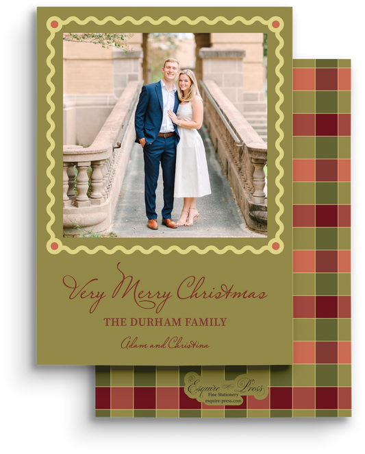 Nostalgic Plaid Holiday Card - Portrait