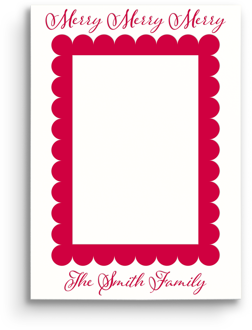 Scallops and Stripes Letterpress Holiday Card - Portrait