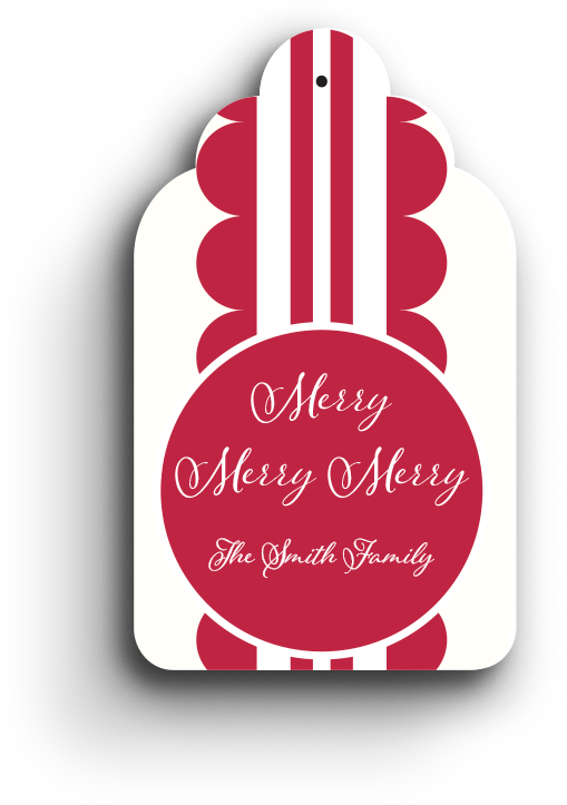 Scallops and Stripes Holiday Gift Tag 1