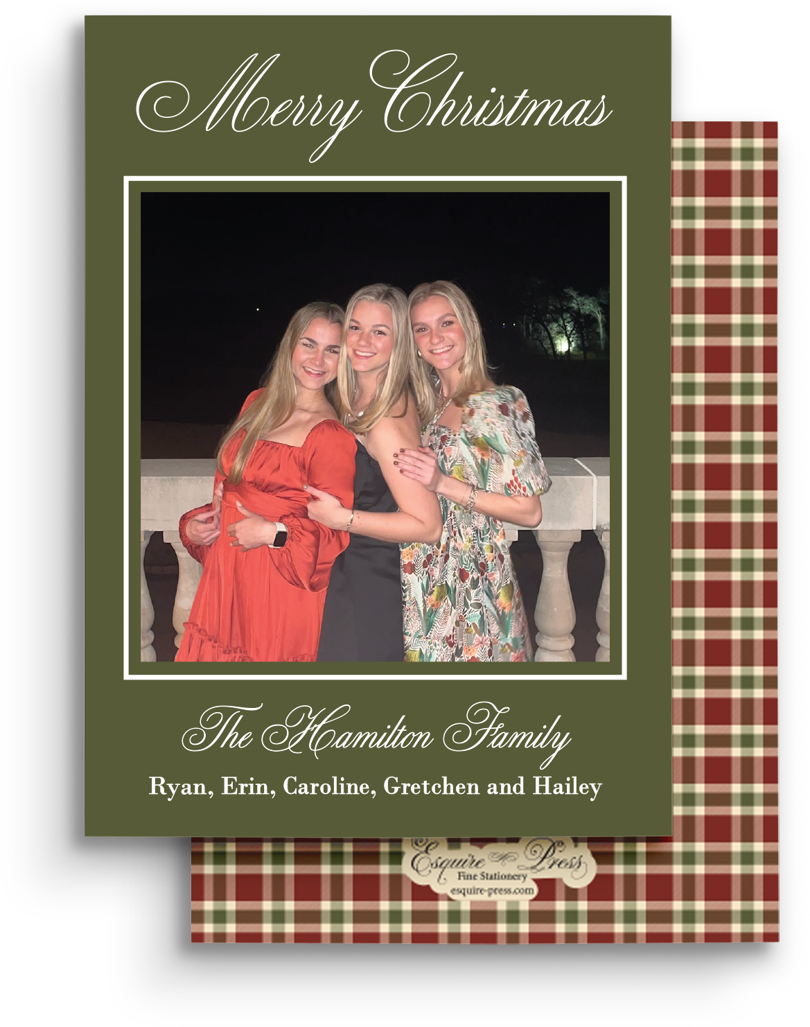Tartan Elegance Holiday Card - Portrait