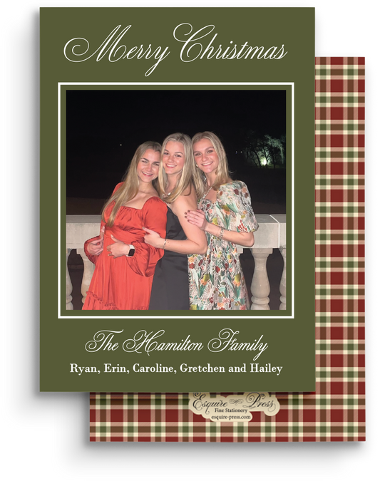 Tartan Elegance Holiday Card - Portrait