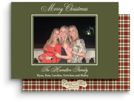 Tartan Elegance Holiday Card - Landscape
