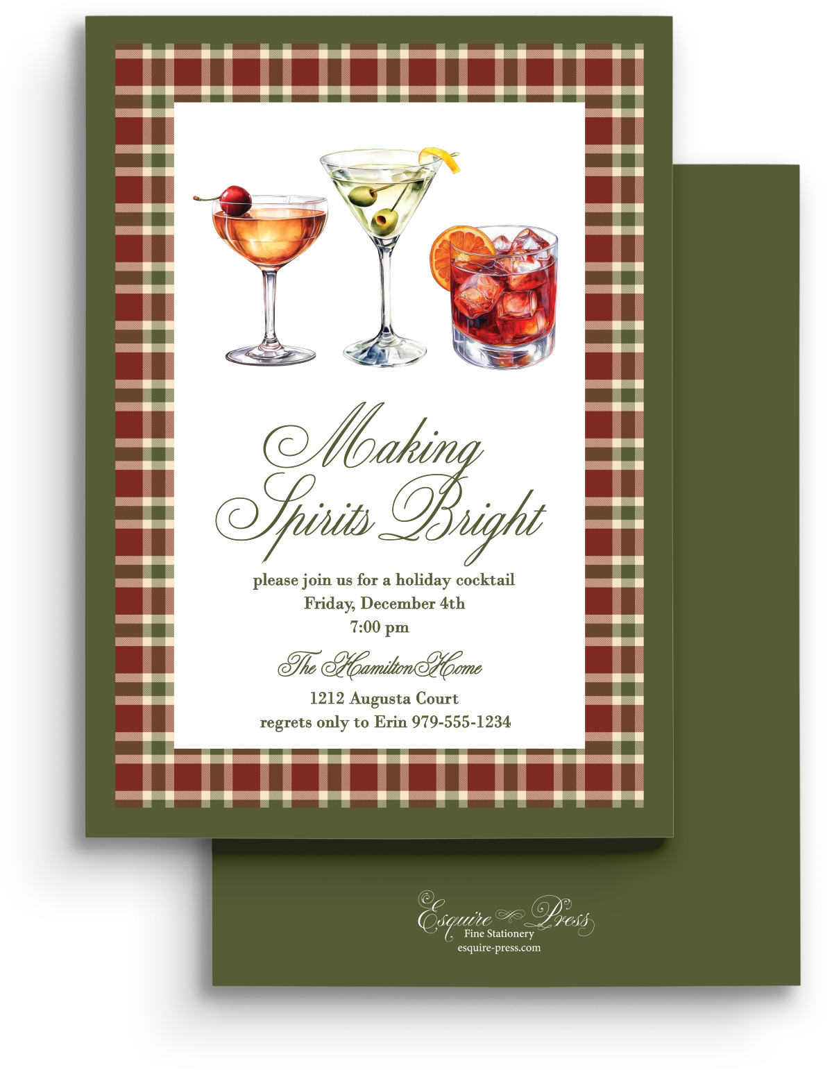 Tartan Elegance Holiday Invitation