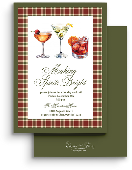 Tartan Elegance Holiday Invitation