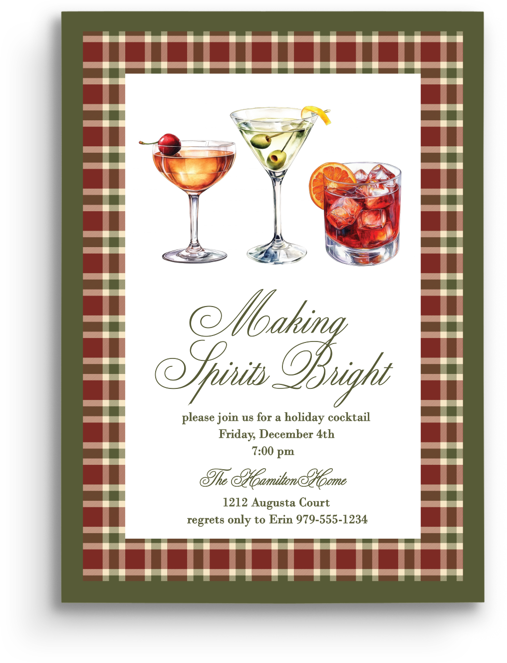 Tartan Elegance Holiday Invitation