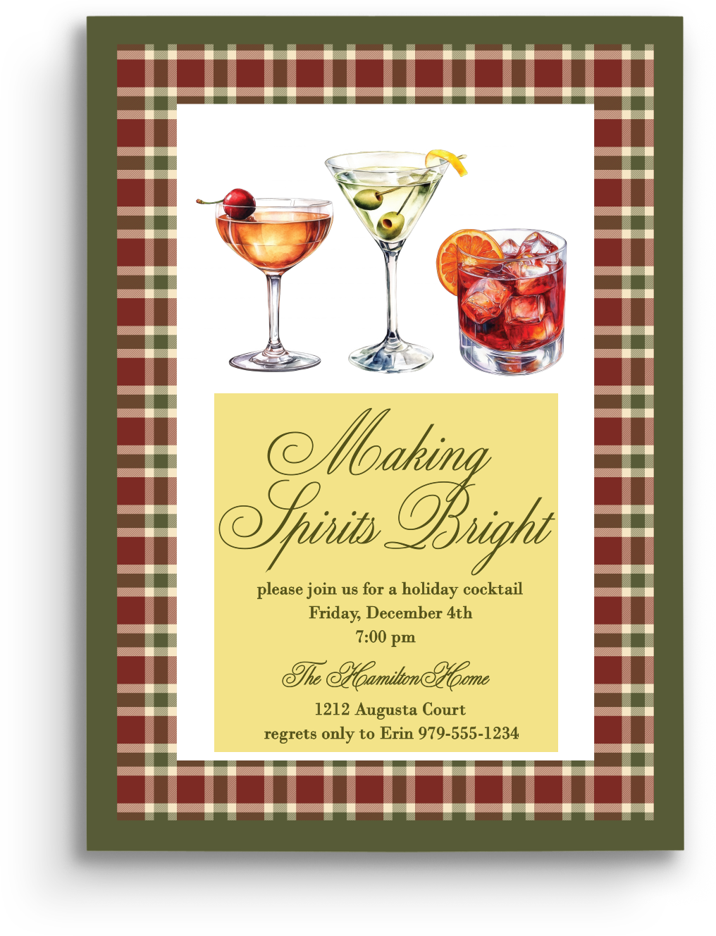 Tartan Elegance Holiday Invitation