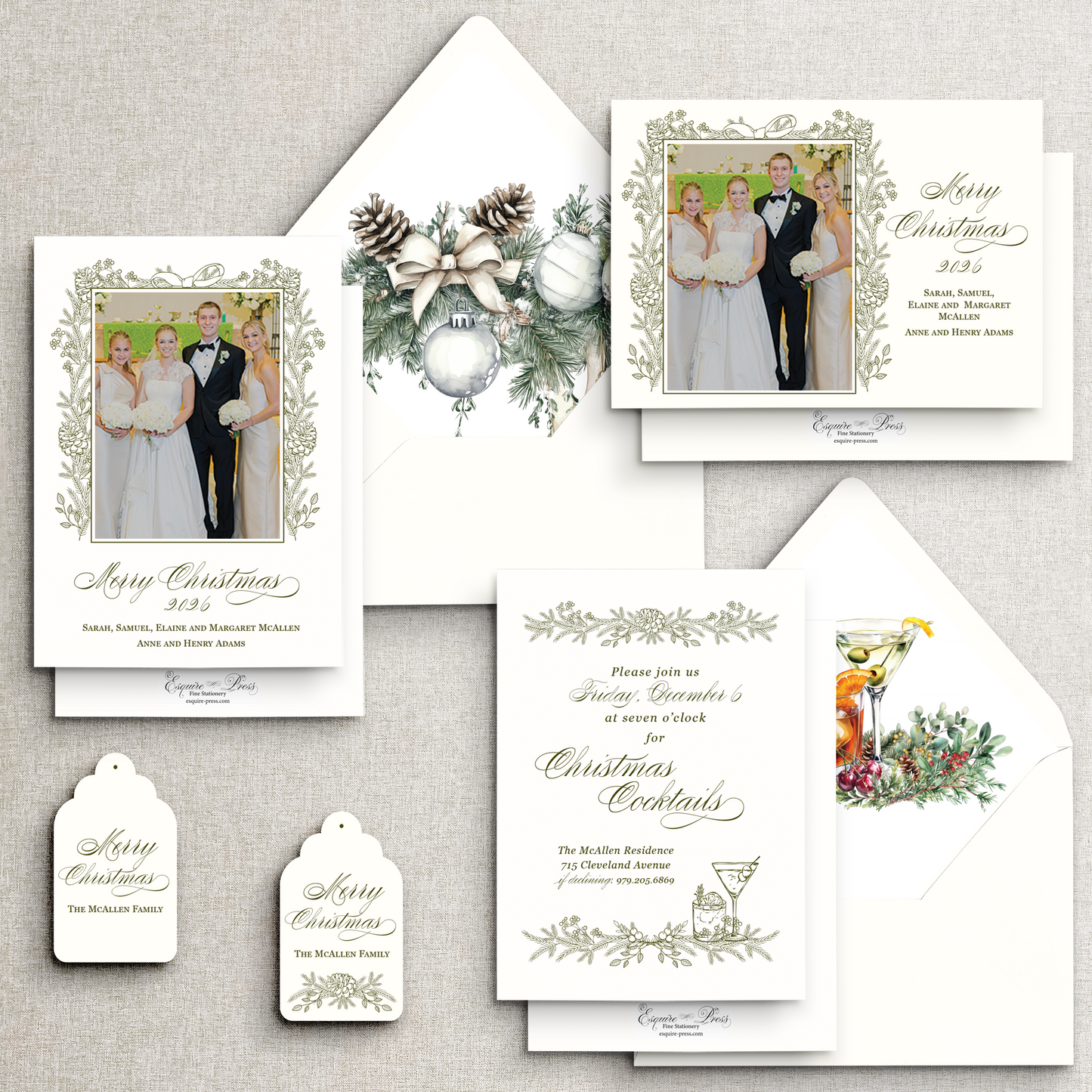 Botanical Holiday Envelope Liner