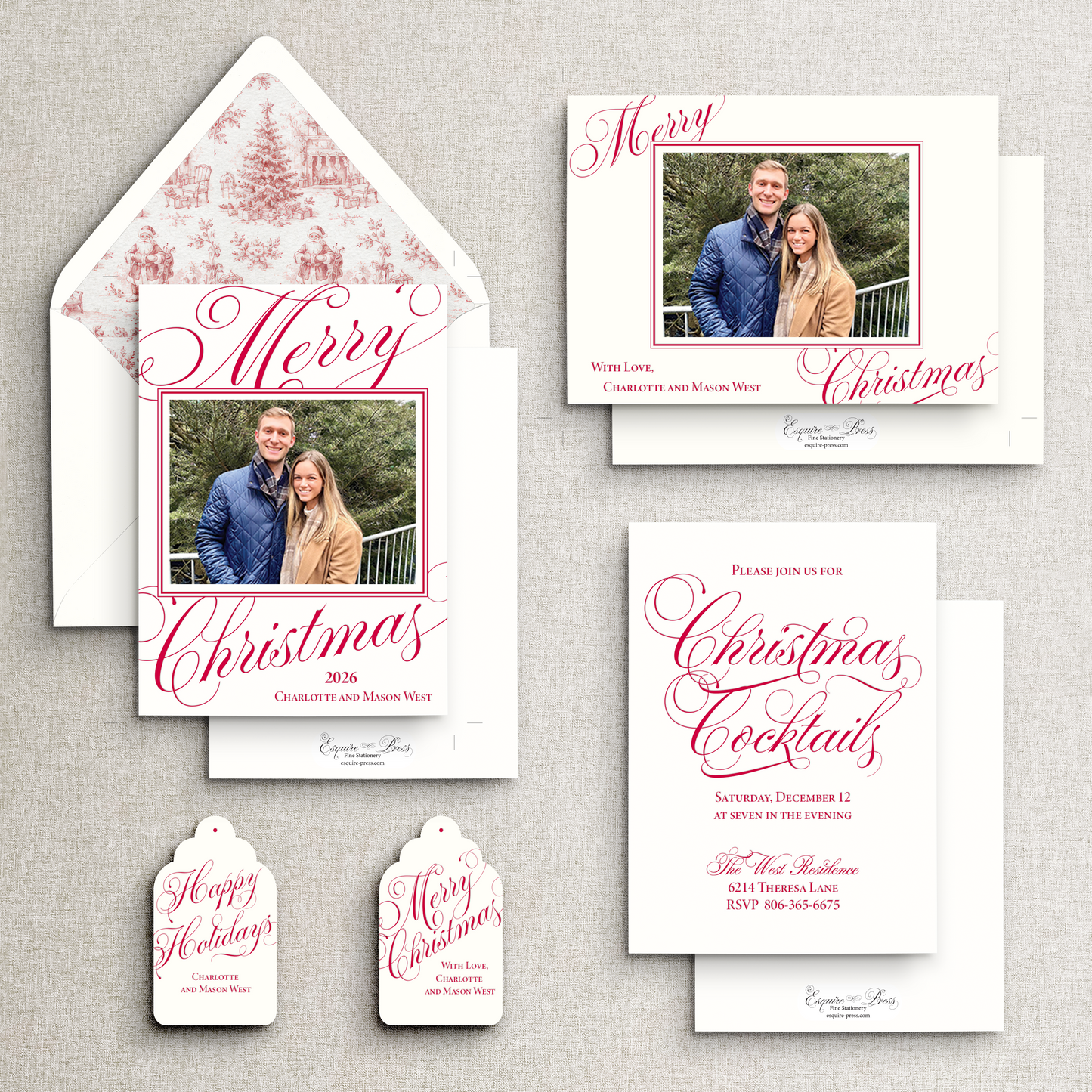 Classic Christmas Letterpress Gift Tag 2