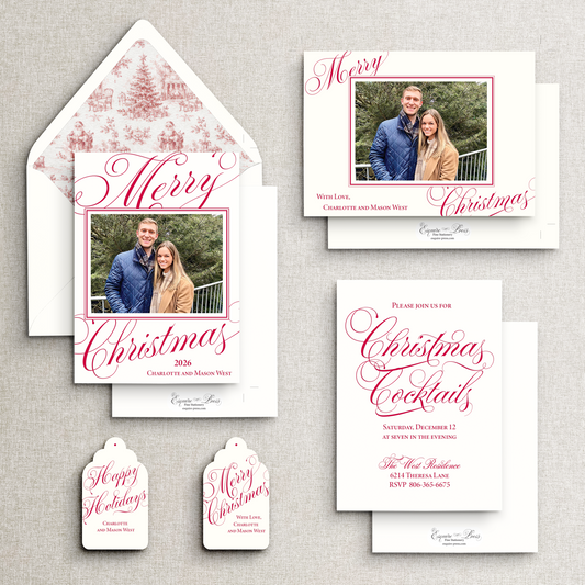 Classic Christmas Holiday Envelope Liner