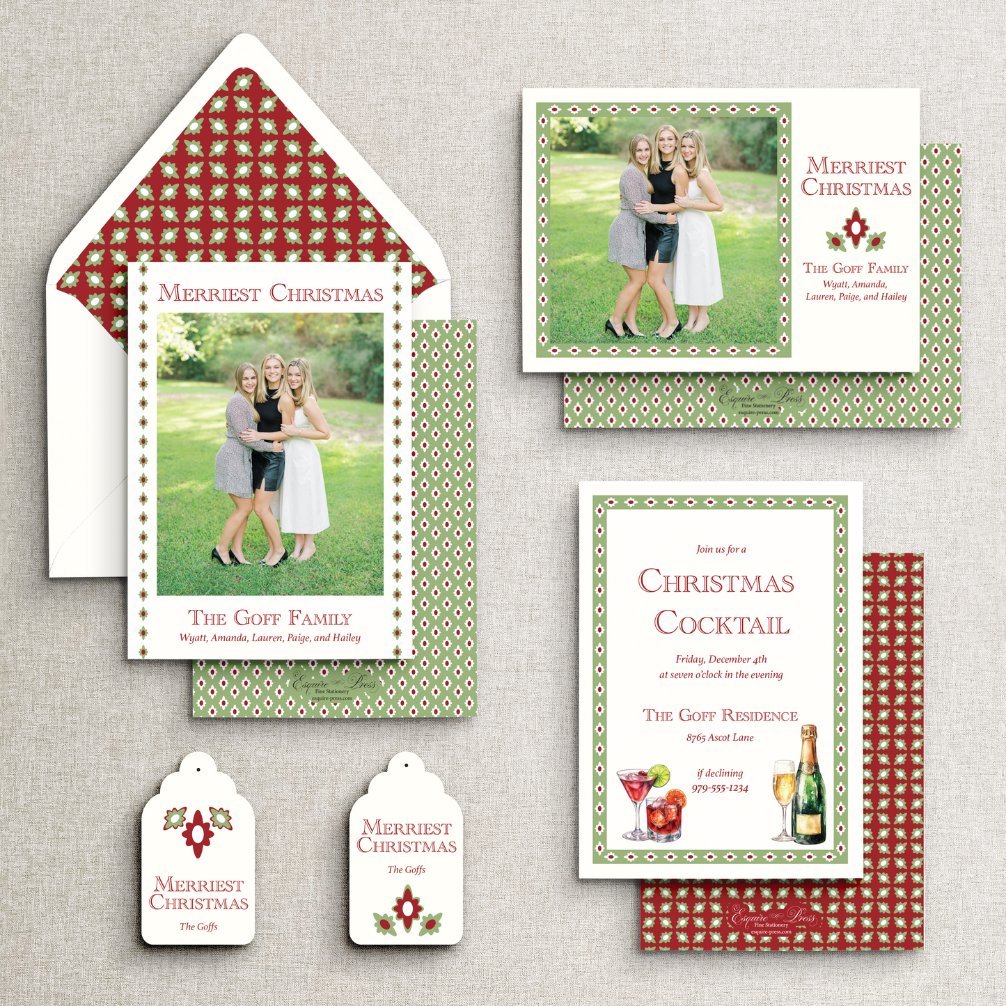 Festive Flourish Holiday Envelope Liner